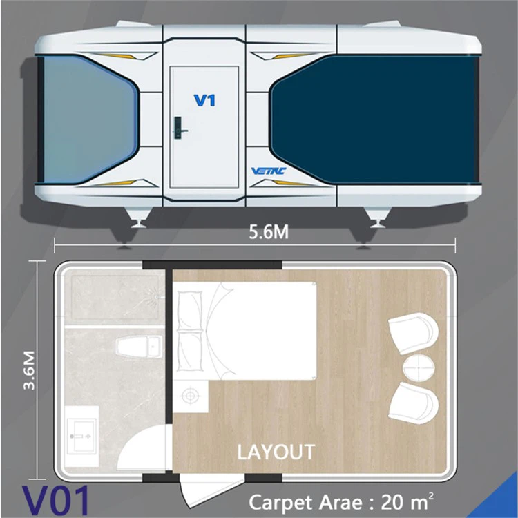 prefab fireproof apple house capsule sleeping pod 4