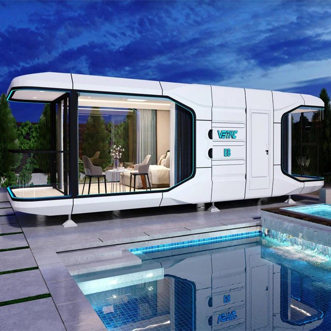 Chambre d'hôtel à capsule mobile de conteneur